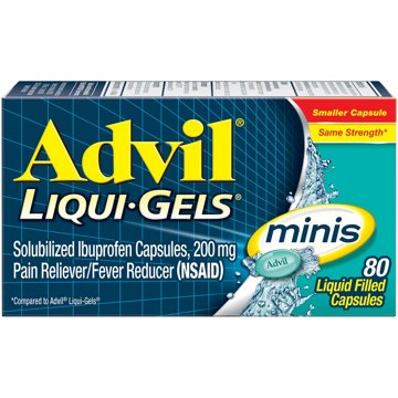 Advil Liqui-Gels minis Pain Reliever and Fever Reducer, Ibuprofen 200mg for Pain Relief
