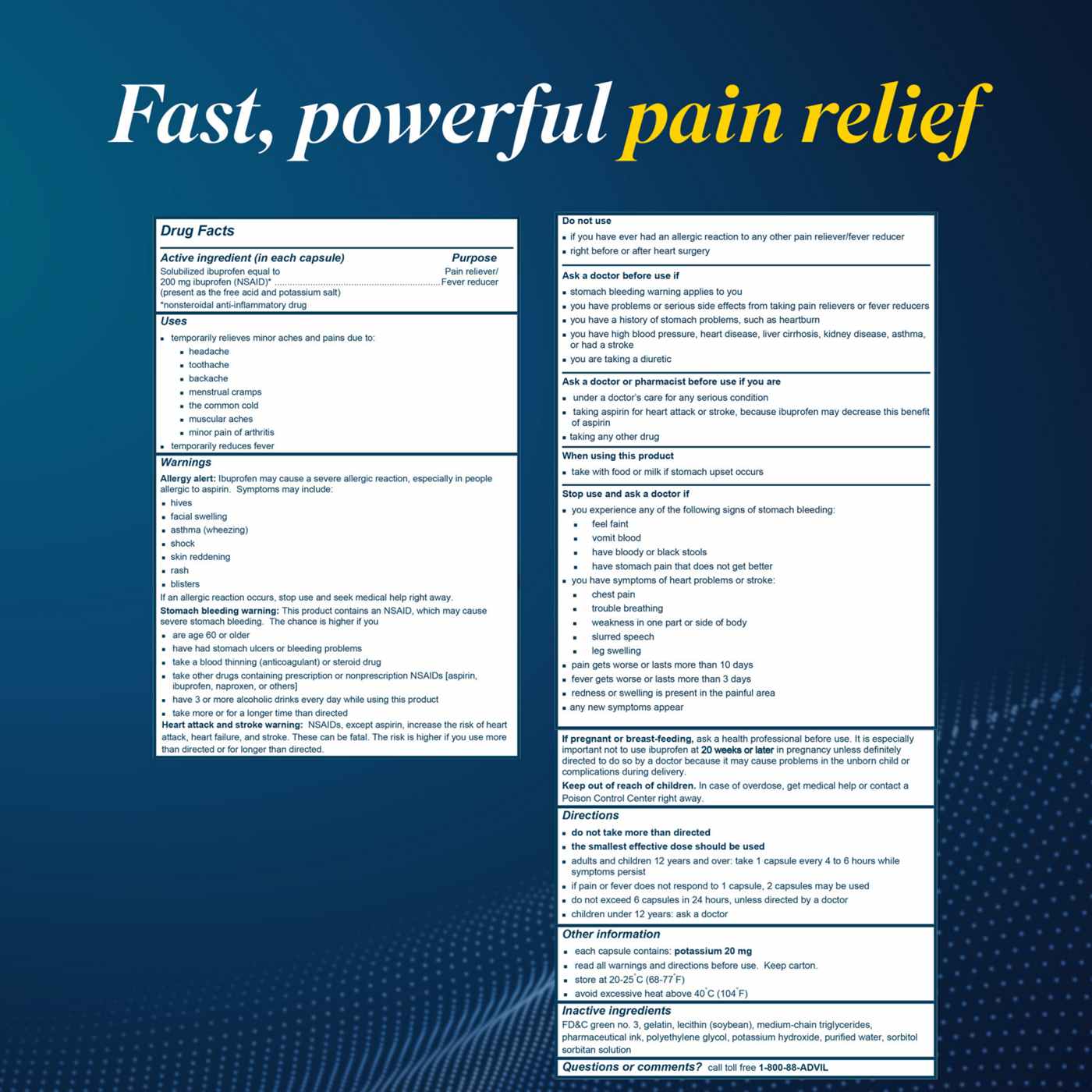 Advil Liqui-Gels Minis Pain Reliever Ibuprofen 200Mg; image 6 of 8