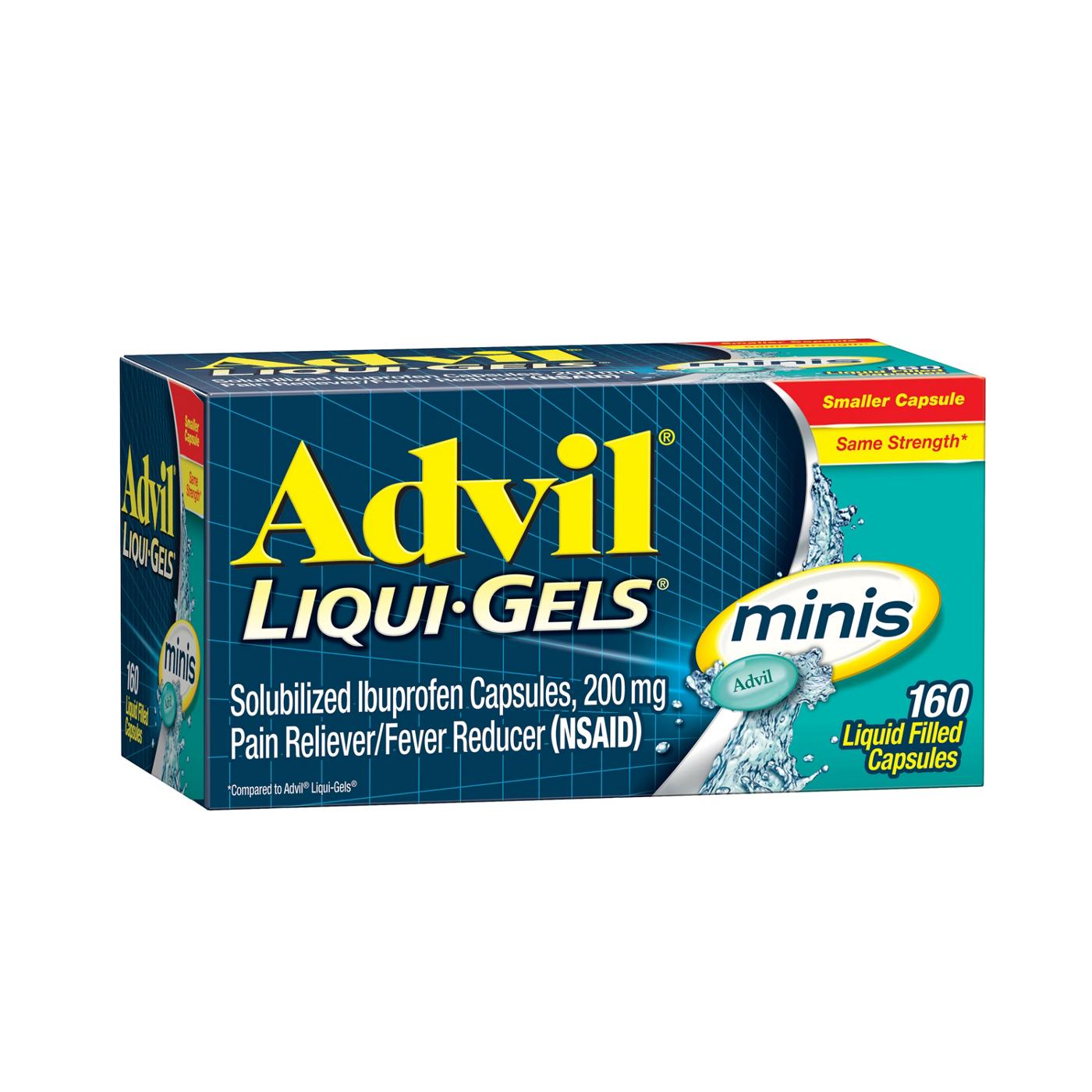 Advil Liqui-Gels minis Pain Reliever and Fever Reducer, Ibuprofen 200mg for Pain Relief; image 1 of 2