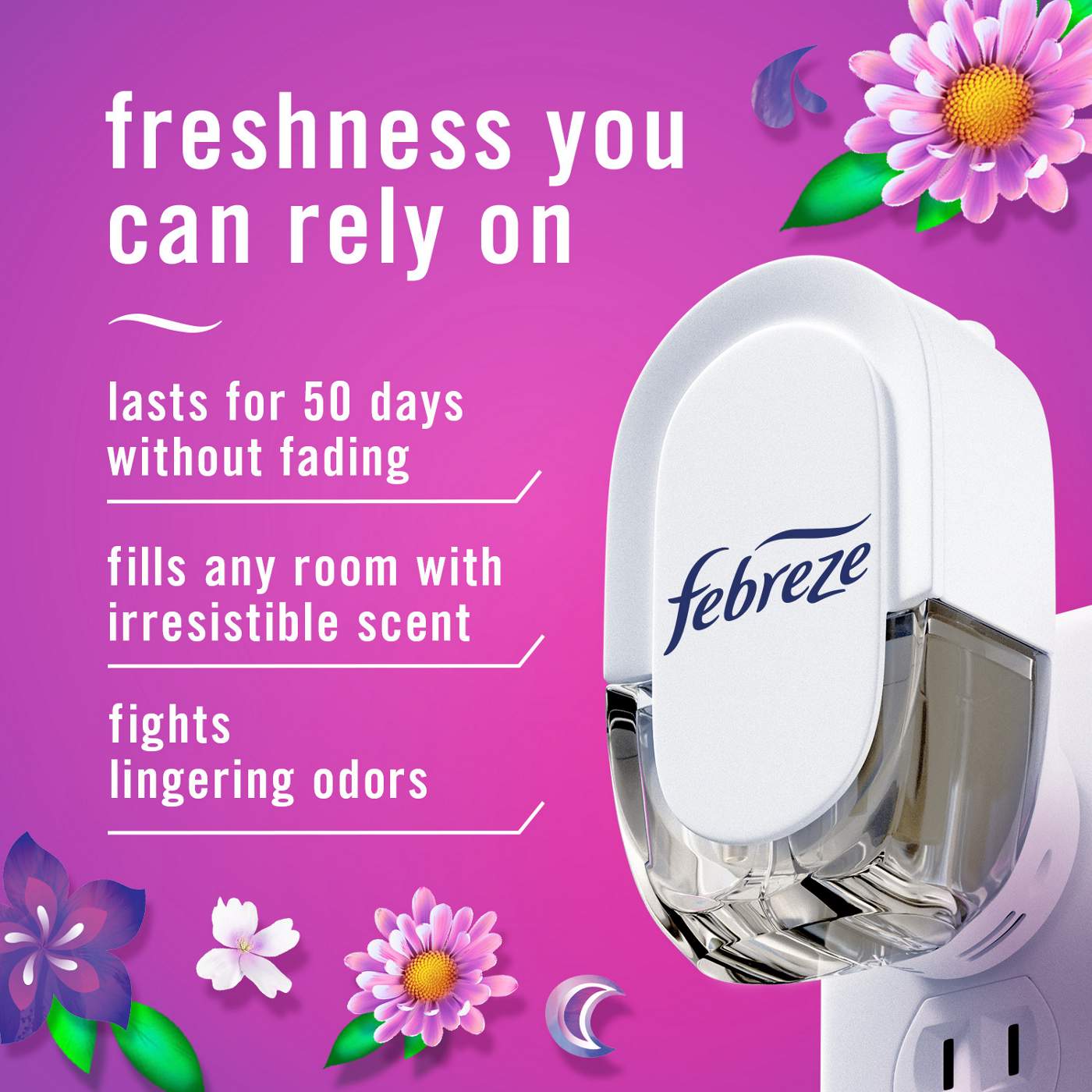 Febreze Plug In Air Freshener, Odor-Fighting Scented Oil Refill, Gain Moonlight Breeze; image 4 of 10