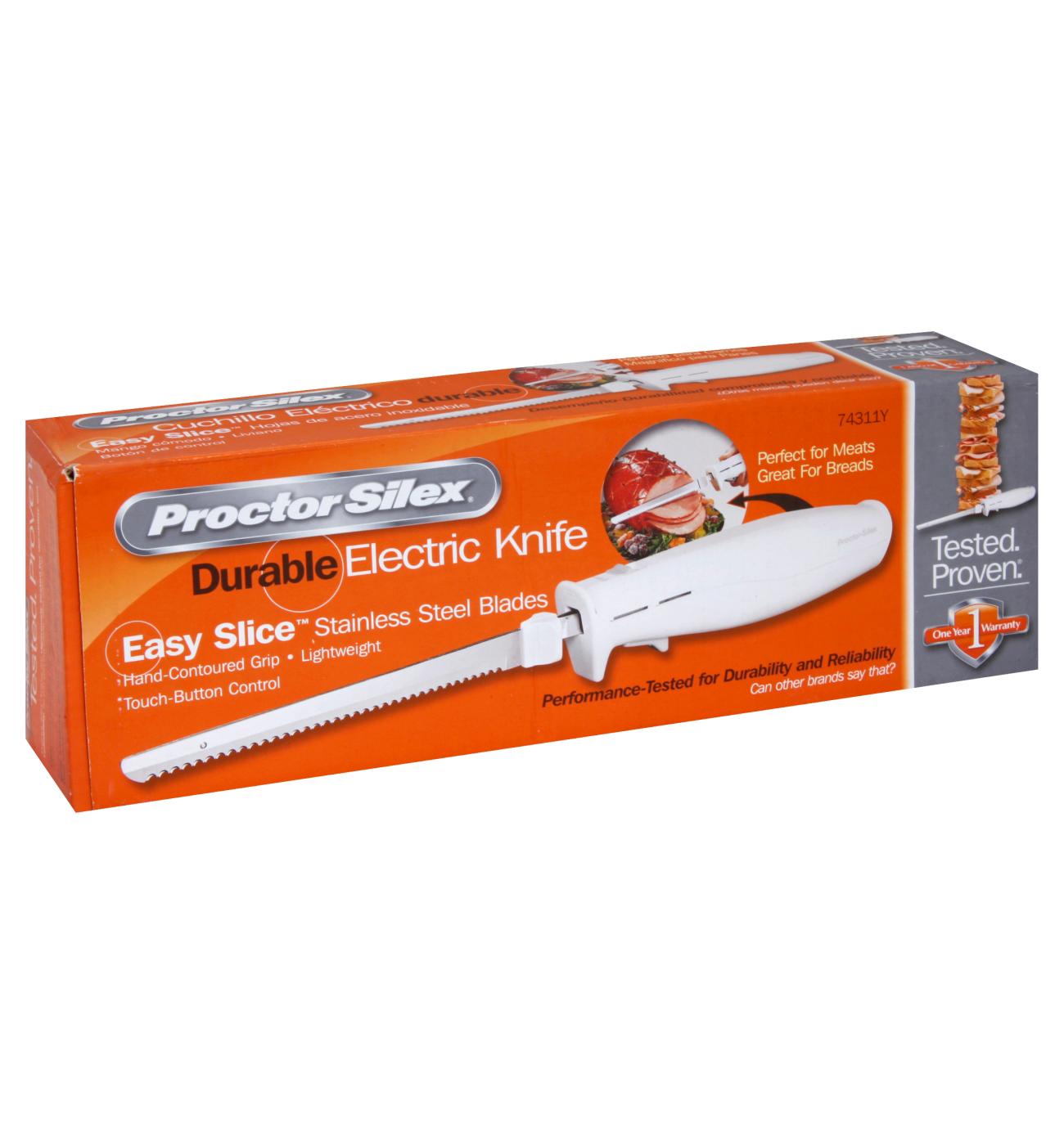 Proctor Silex Serrated Blade Electric Knife White Shop Knives at HEB