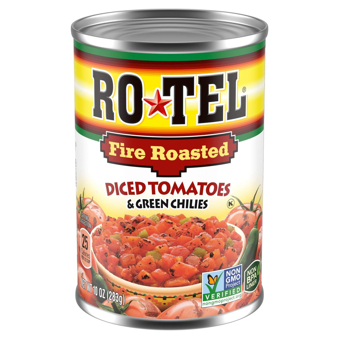 Ro-Tel Fire Roasted Diced Tomatoes and Green Chilies; image 1 of 6