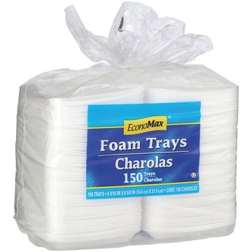 EconoMax Foam Trays, 150 ct