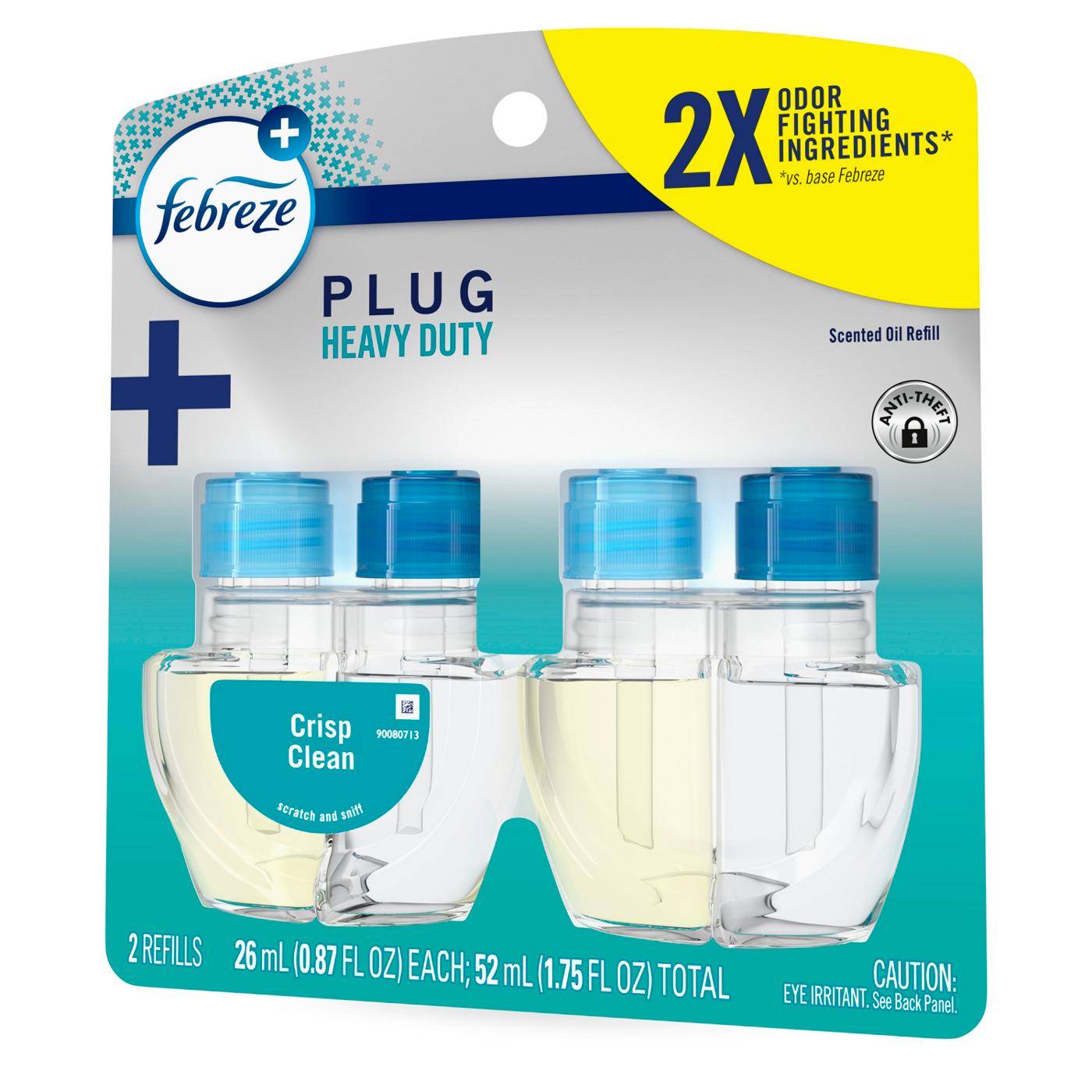 Febreze Plug In Air Freshener, Odor-Fighting Scented Oil Refill, Heavy Duty Crisp Clean; image 2 of 9