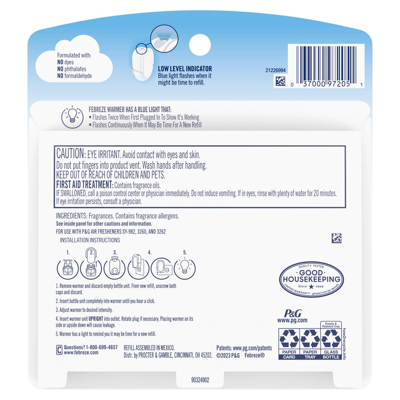 Febreze Plug In Air Freshener, Odor-Fighting Scented Oil Refill, Heavy Duty Crisp Clean; image 3 of 9