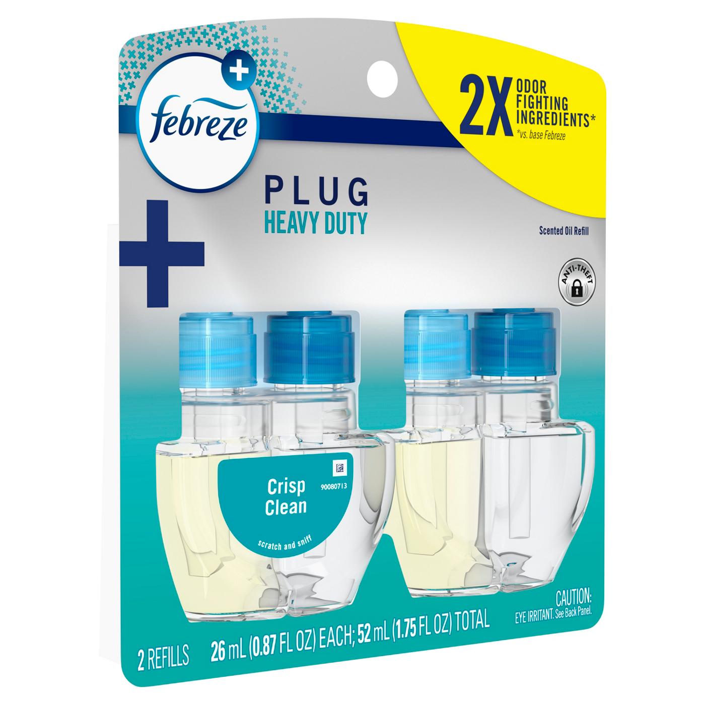 Febreze Plug In Air Freshener, Odor-Fighting Scented Oil Refill, Heavy Duty Crisp Clean; image 6 of 9