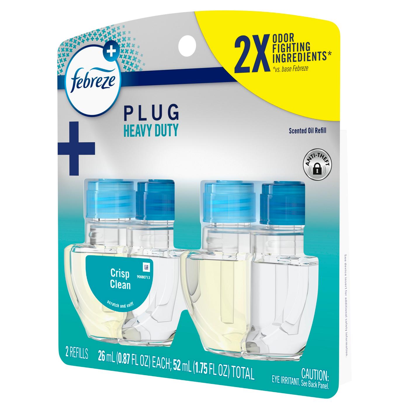 Febreze Plug In Air Freshener, Odor-Fighting Scented Oil Refill, Heavy Duty Crisp Clean; image 9 of 9