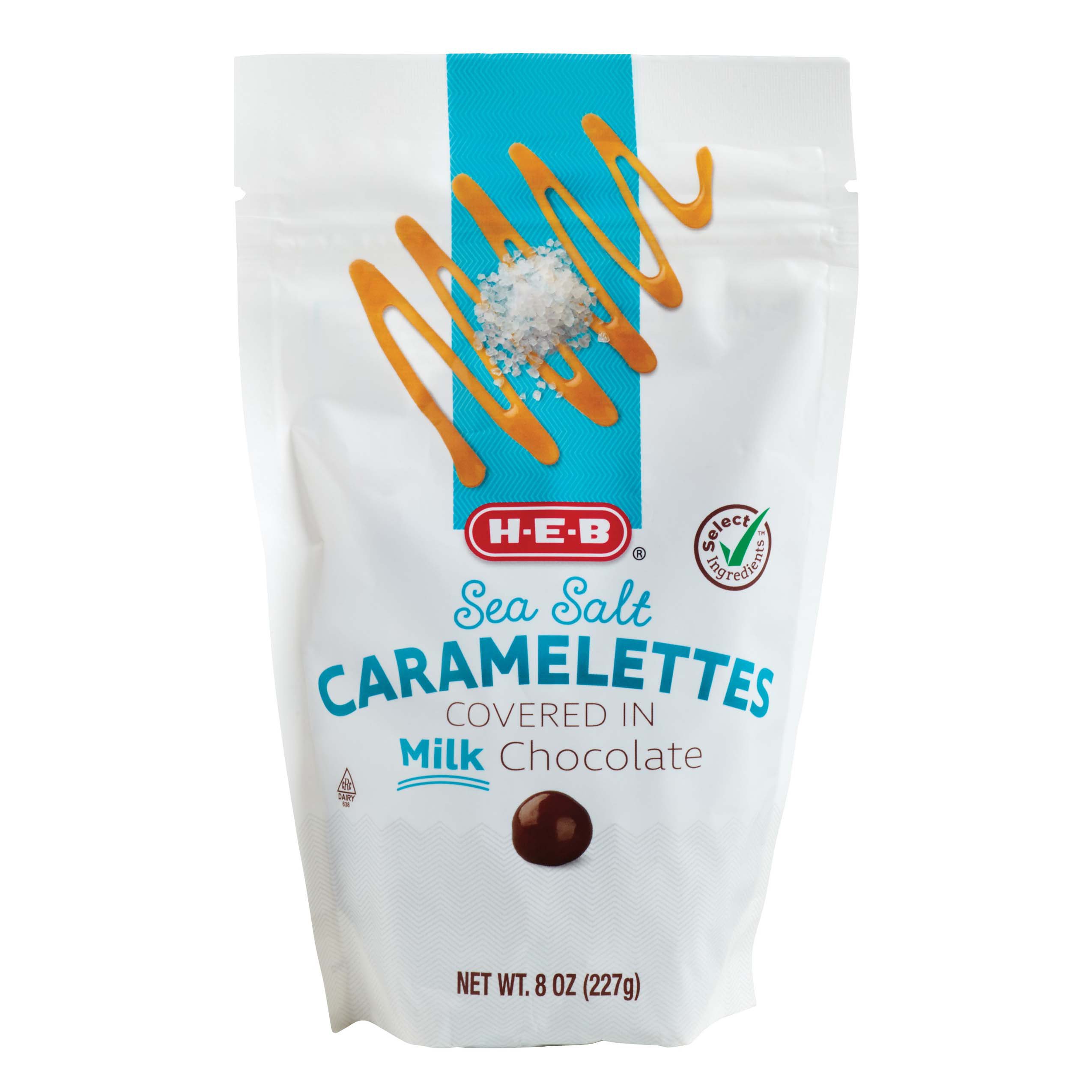 H-E-B Milk Chocolate-Covered Sea Salt Caramelettes - Shop Candy at H-E-B
