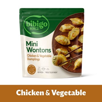 bibigo Frozen Mini Wontons Chicken & Vegetable Dumplings, 24 oz