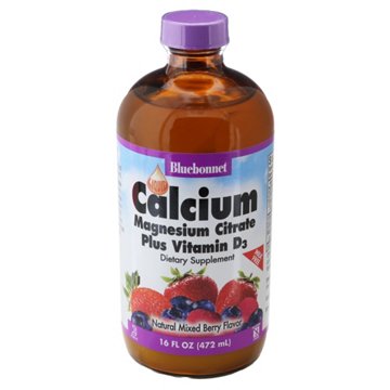 Bluebonnet Liquid Calcium Magnesium Citrate Mixed Berry, 16 oz