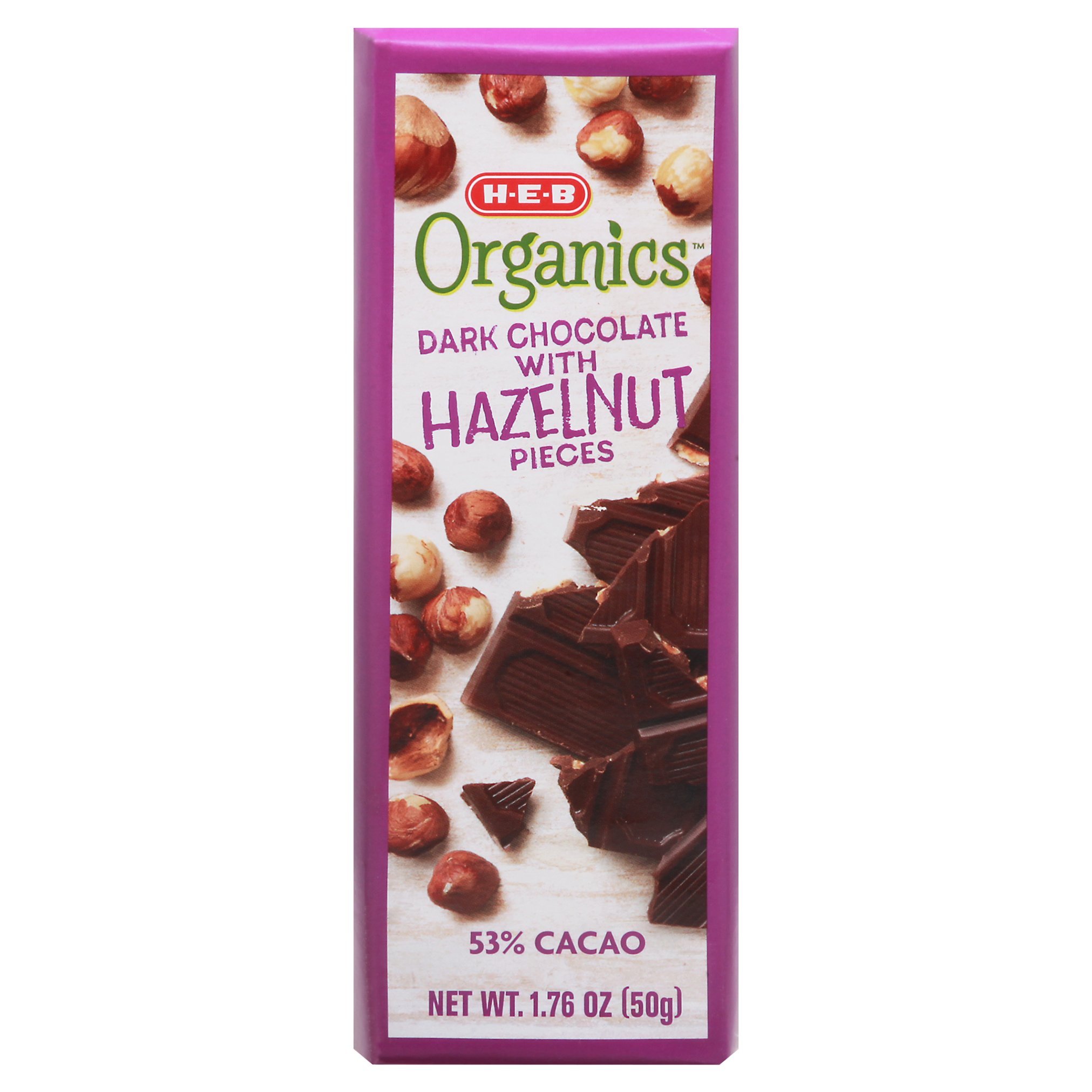 H-E-B Organics Dark Chocolate With Hazelnut Pieces - Shop Candy At H-E-B