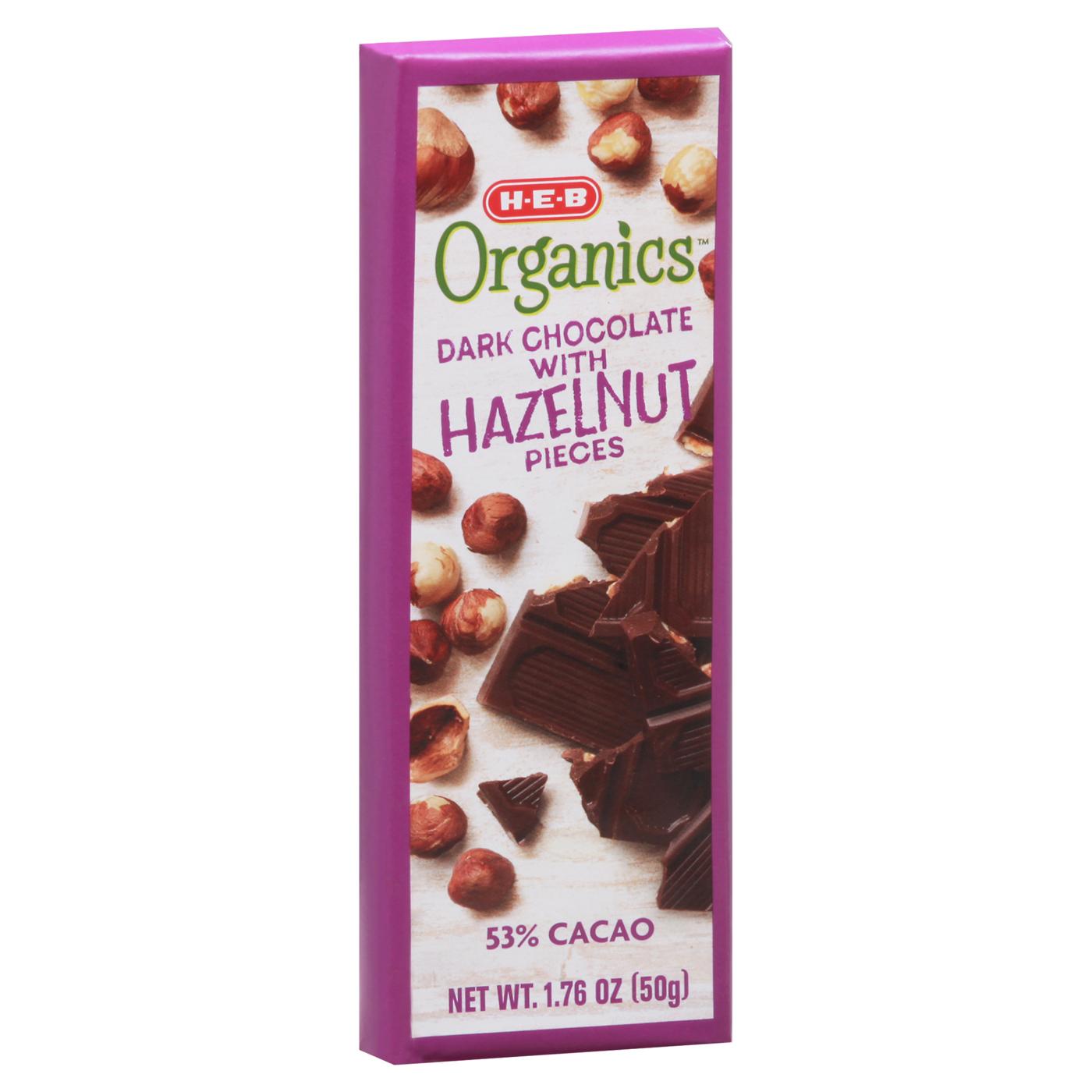 H-E-B Organics 53% Cacao Dark Chocolate Bar - Hazelnuts; image 5 of 5