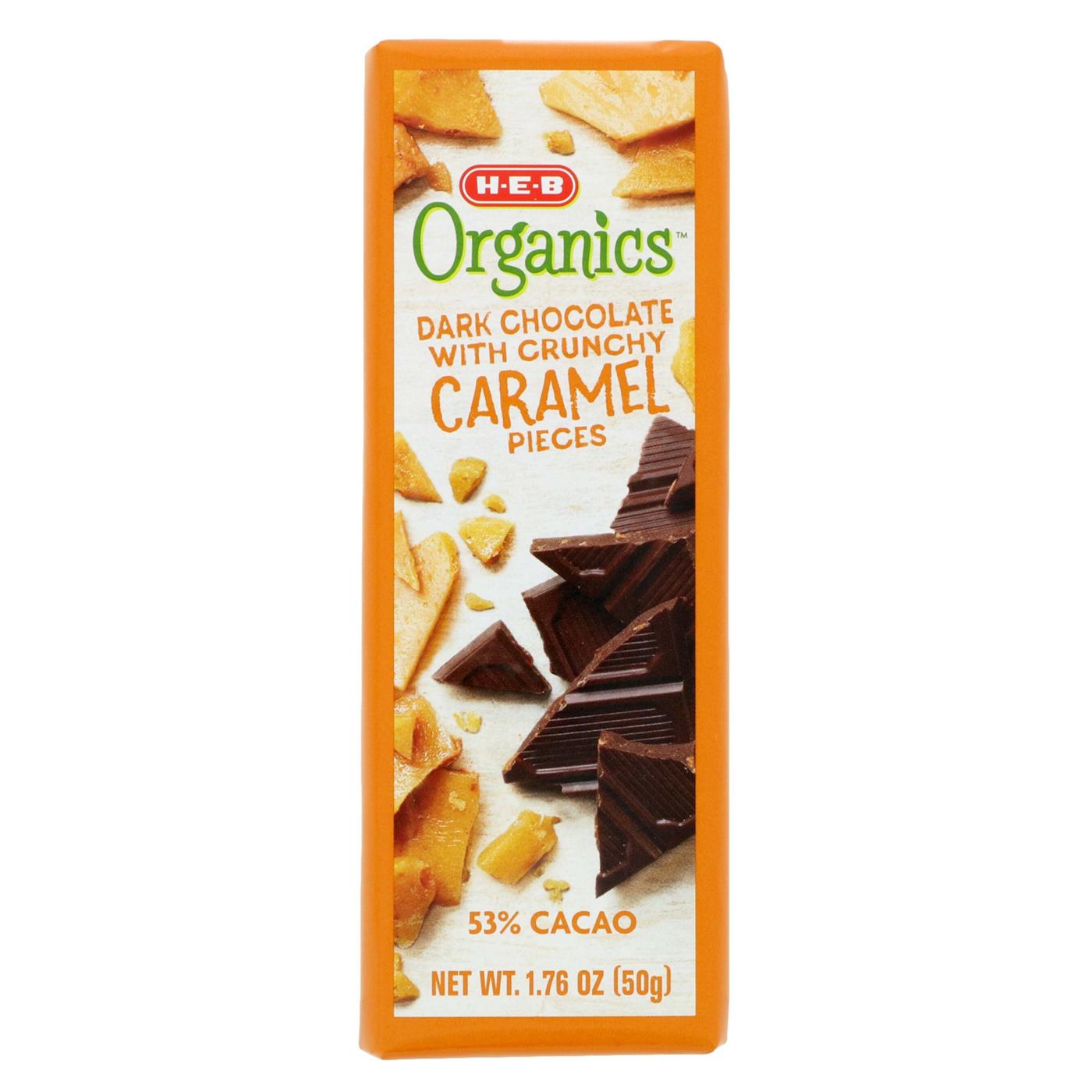 H-E-B Organics Dark Chocolate with Crunchy Caramel Pieces; image 2 of 2