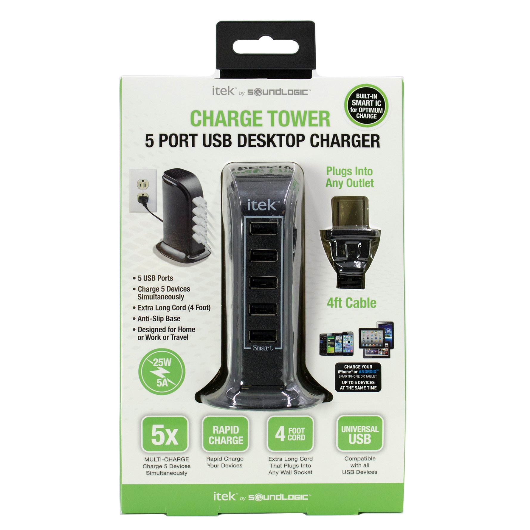 Observatie Maxim Uitstekend Itek Black 5 Port USB Desktop Charger - Shop Electronics at H-E-B