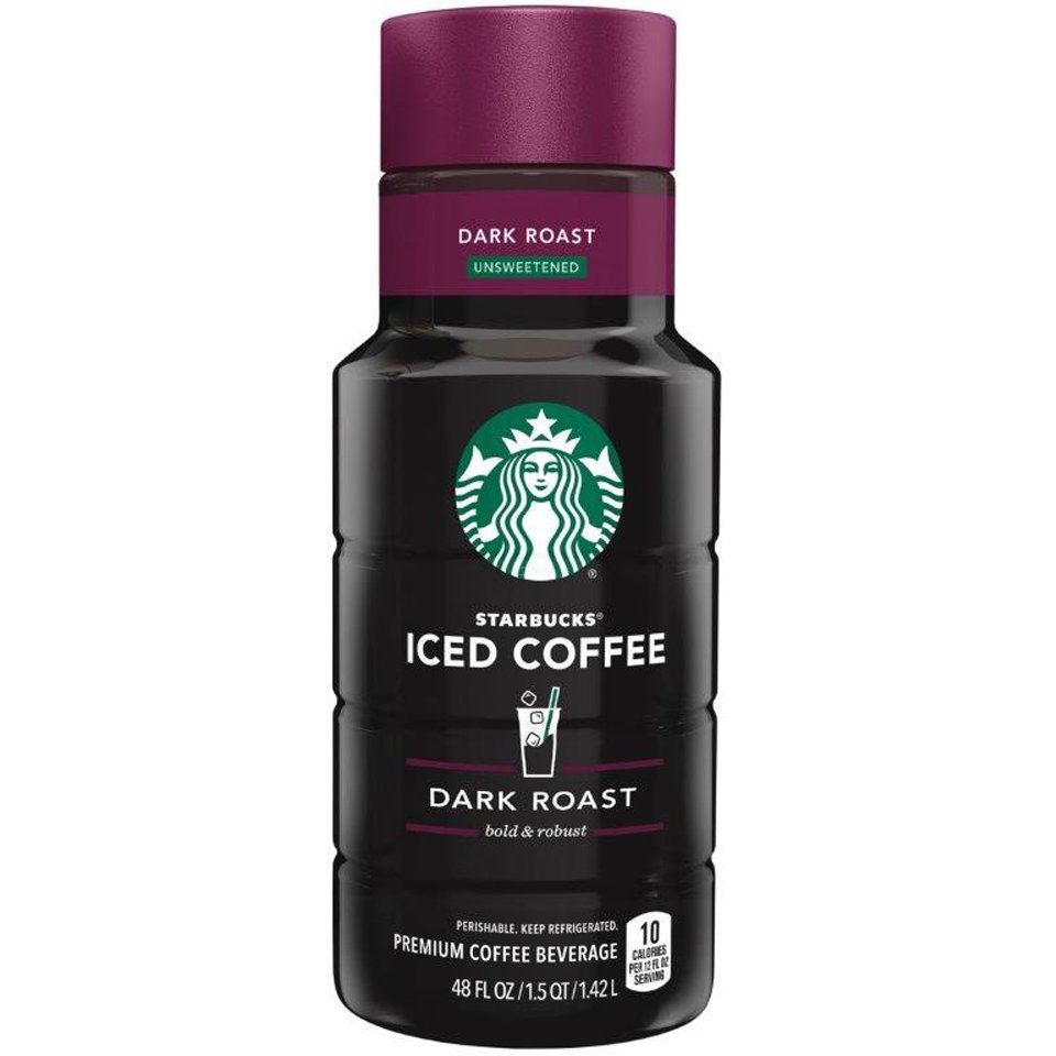 Starbucks Dark Roast Unsweetened Black Iced Coffee, 48 fl oz