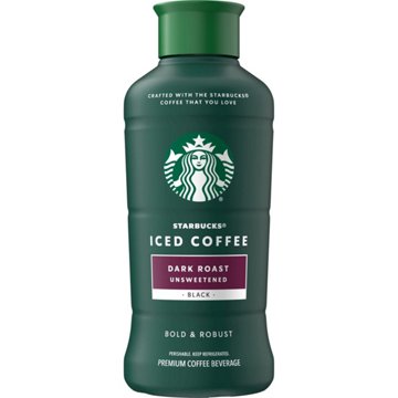 Starbucks Chilled Iced Coffee Beverage - Unsweetened Dark Roast Black