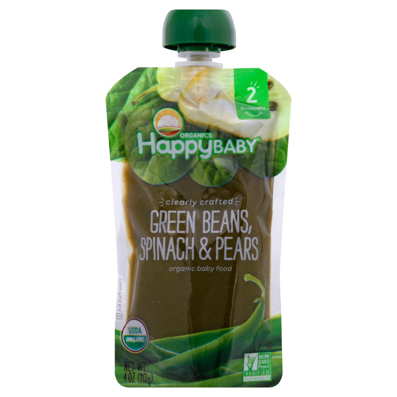 Happy Baby Organics Stage 2 Pouch - Green Beans Spinach & Pears - Shop ...