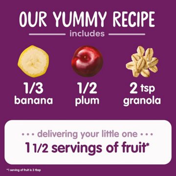 Happy Baby Clearly Crafted Stage 2 Bananas Plums & Granola Organic Baby Food Pouch