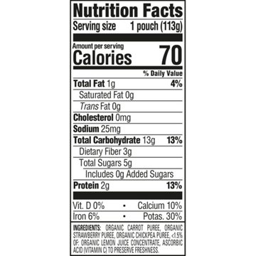 Happy Baby Organics Clearly Crafted Stage 2 Carrots Strawberries & Chickpeas Baby Food Pouch