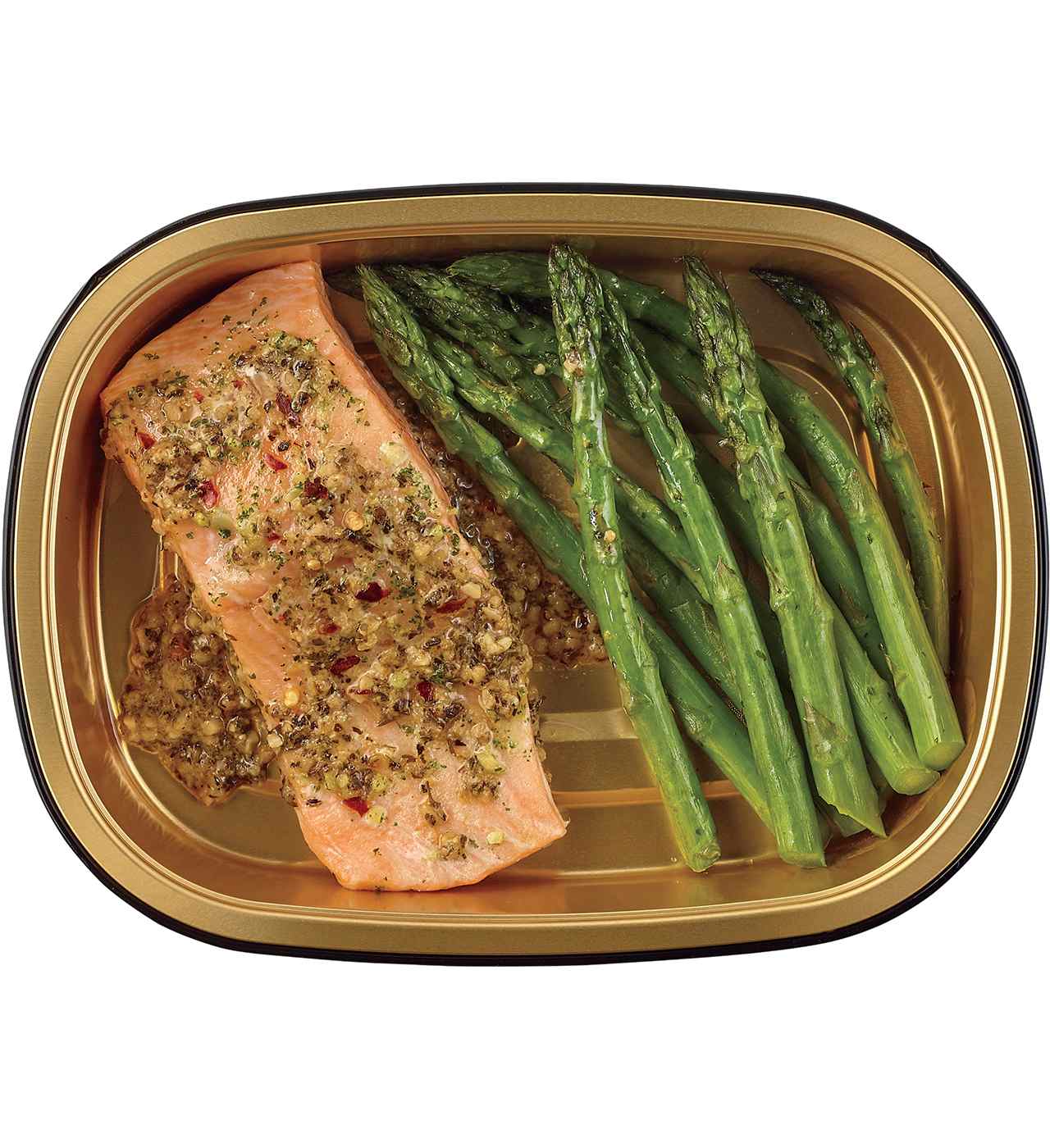 Meal Simple by H-E-B Low Carb Lifestyle Garlic Pesto Atlantic Salmon & Asparagus; image 1 of 3