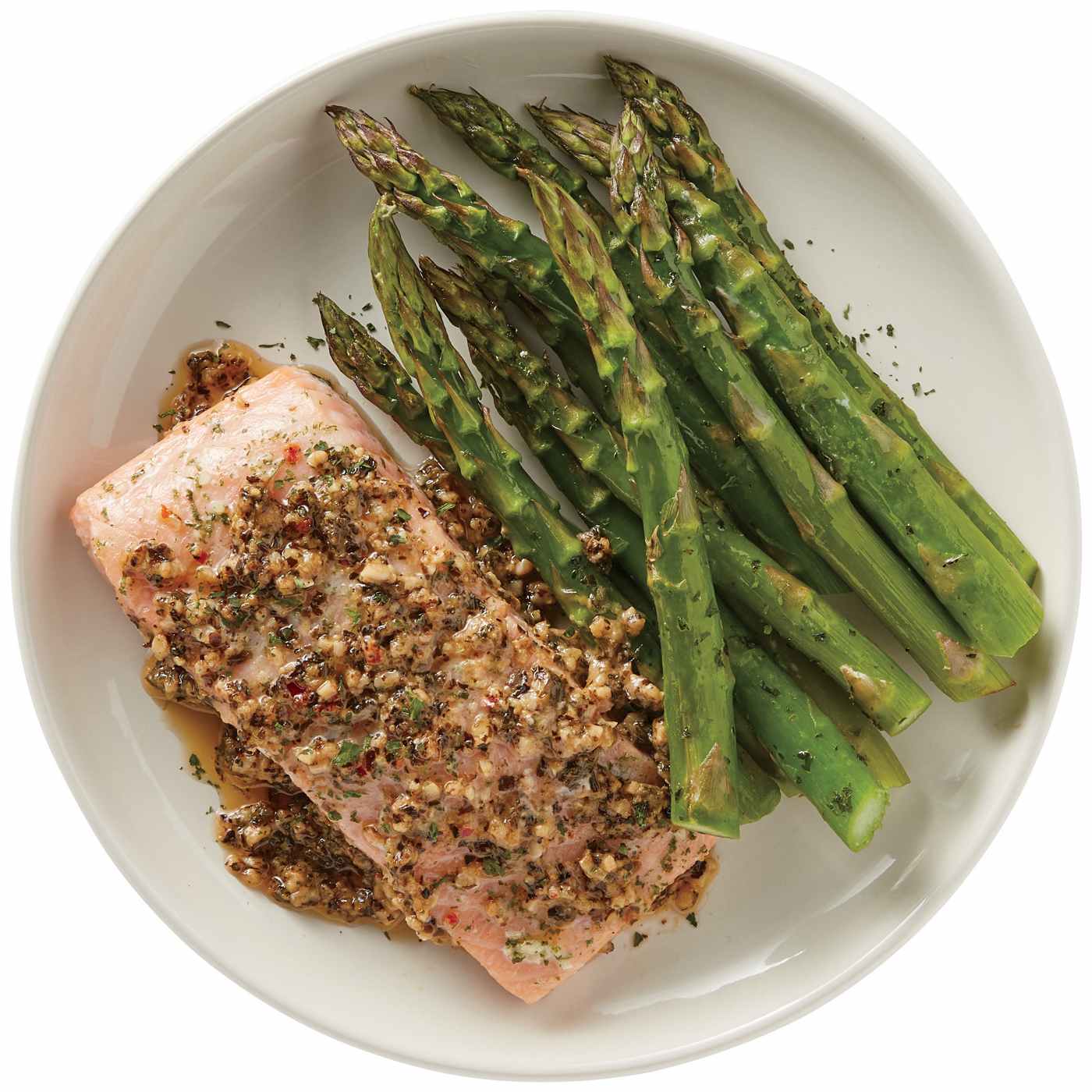 Meal Simple by H-E-B Low Carb Lifestyle Garlic Pesto Atlantic Salmon & Asparagus; image 3 of 3