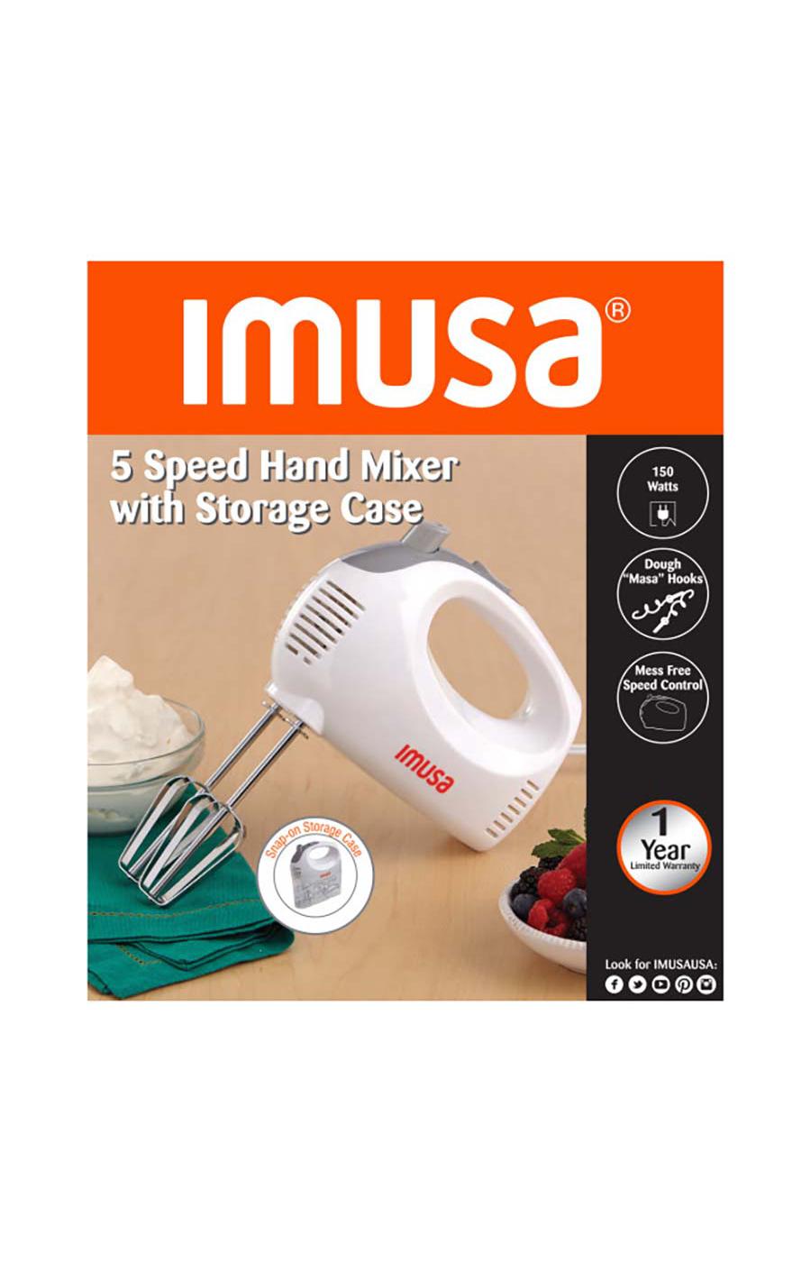 IMUSA IMUSA Electric Hand Mixer 5 Speed 150 Watts, White - IMUSA