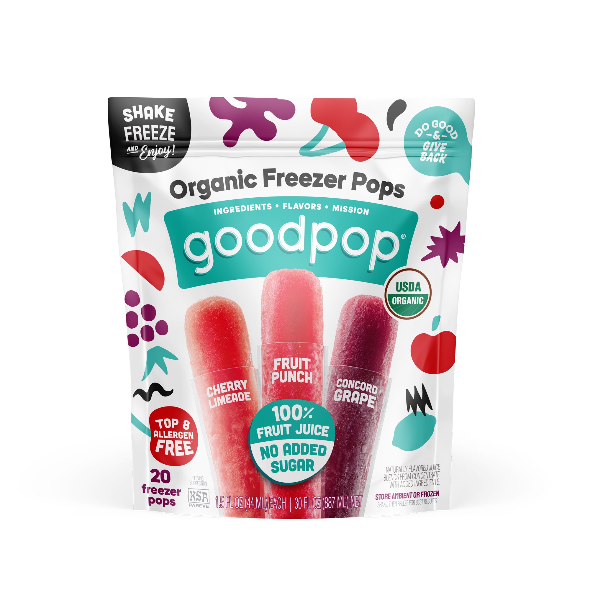 GoodPop 100% Fruit Juice Organic Freezer Pops