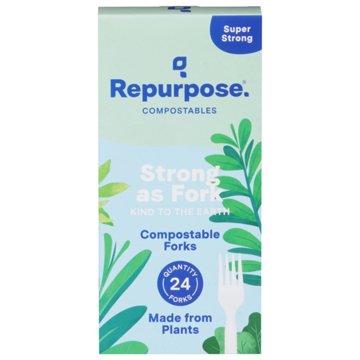 Repurpose Compostable Forks - White, 24 ct