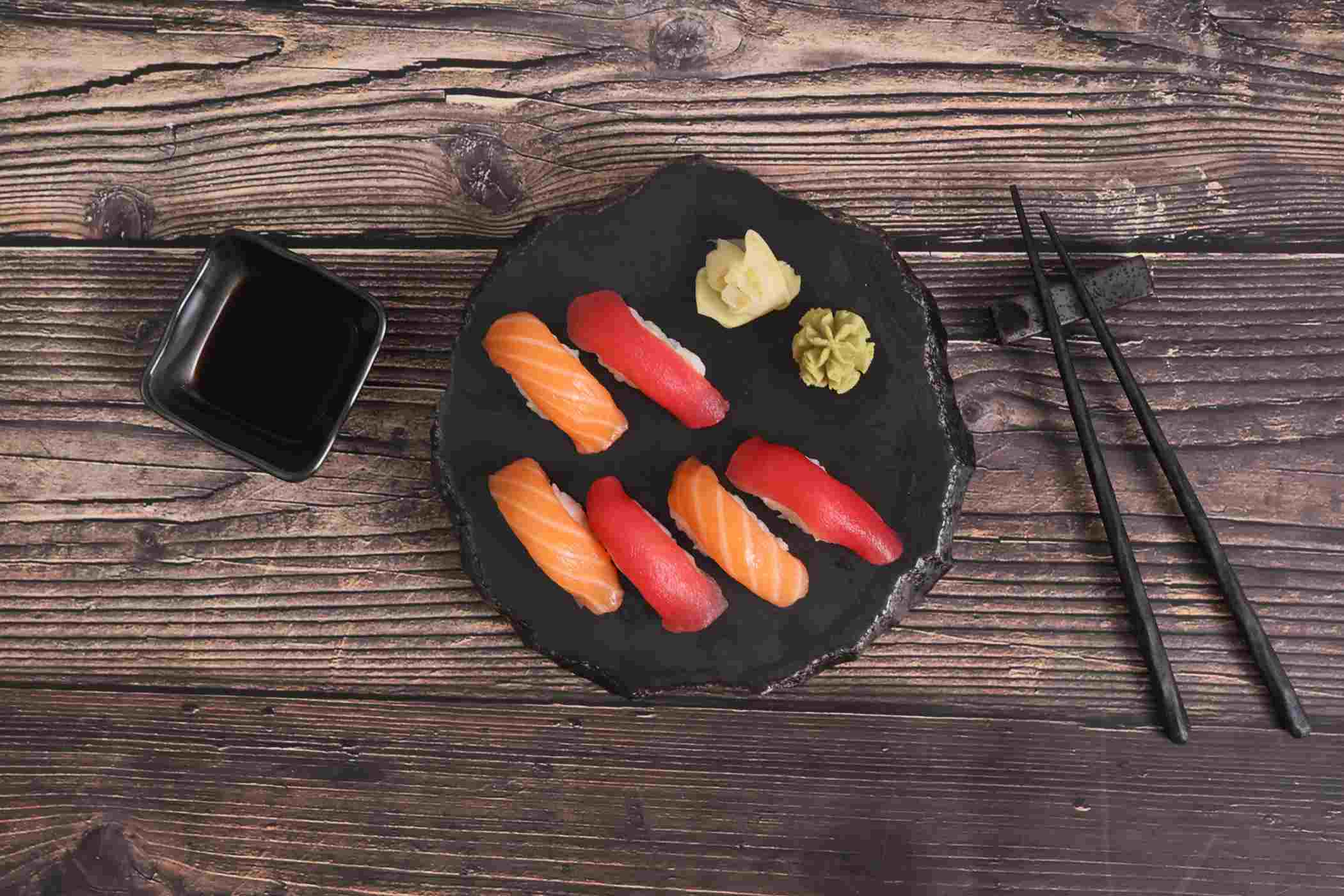 H-E-B Sushiya Tuna & Salmon Nigiri Sushi; image 2 of 4