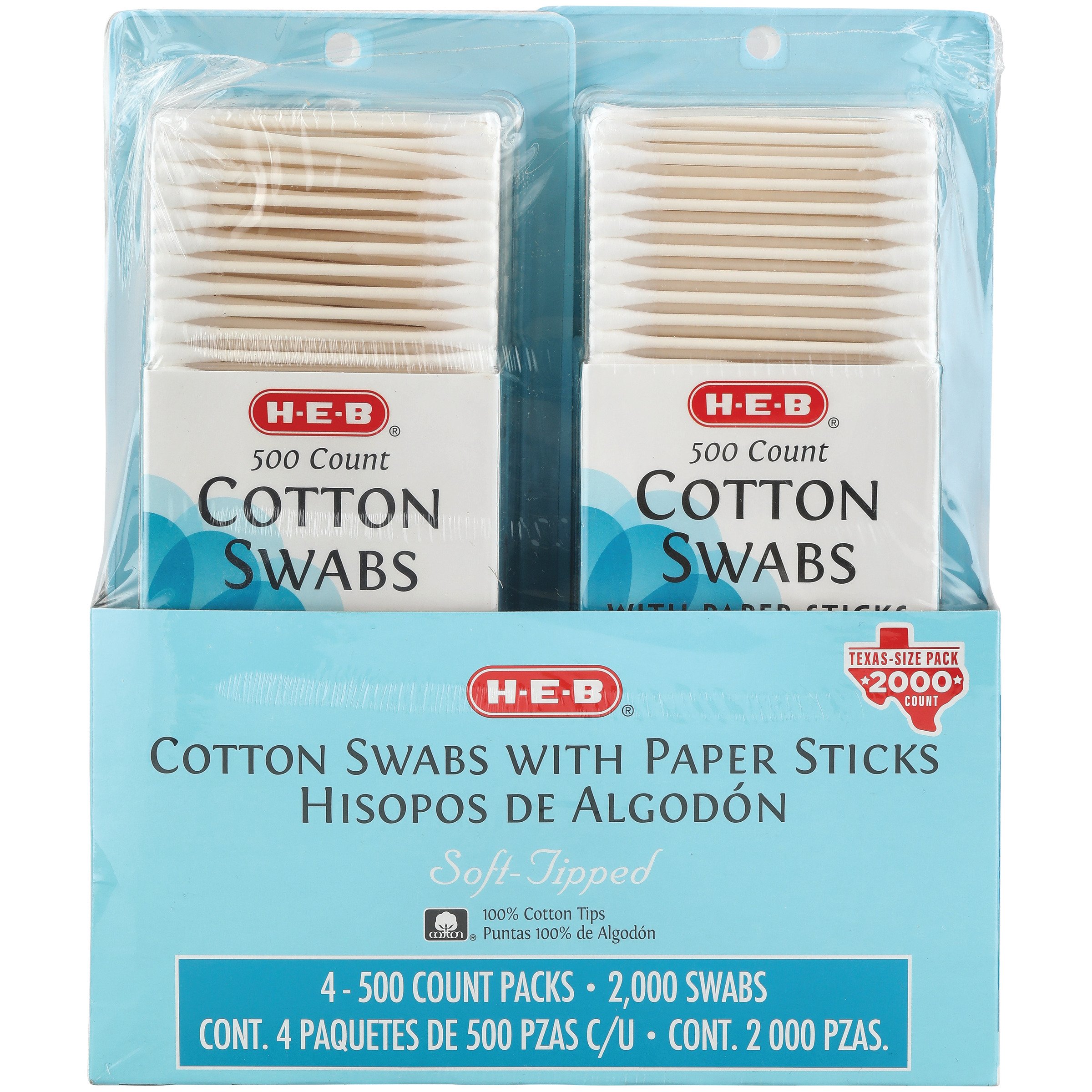 HEB Paper Stick Cotton Swabs TexasSize Pack Shop Cotton balls