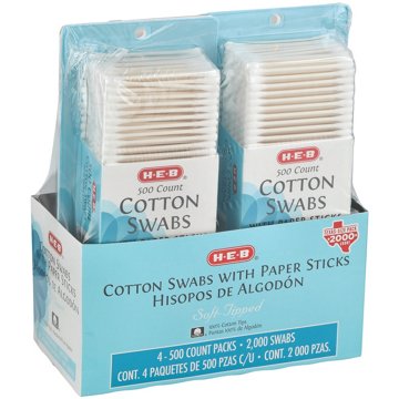 H-E-B Paper Stick Cotton Swabs - Texas-Size Pack, 2000 ct