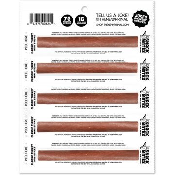 New Primal Snack Mates 7g Protein Mini Turkey Meat Sticks, 5 ct