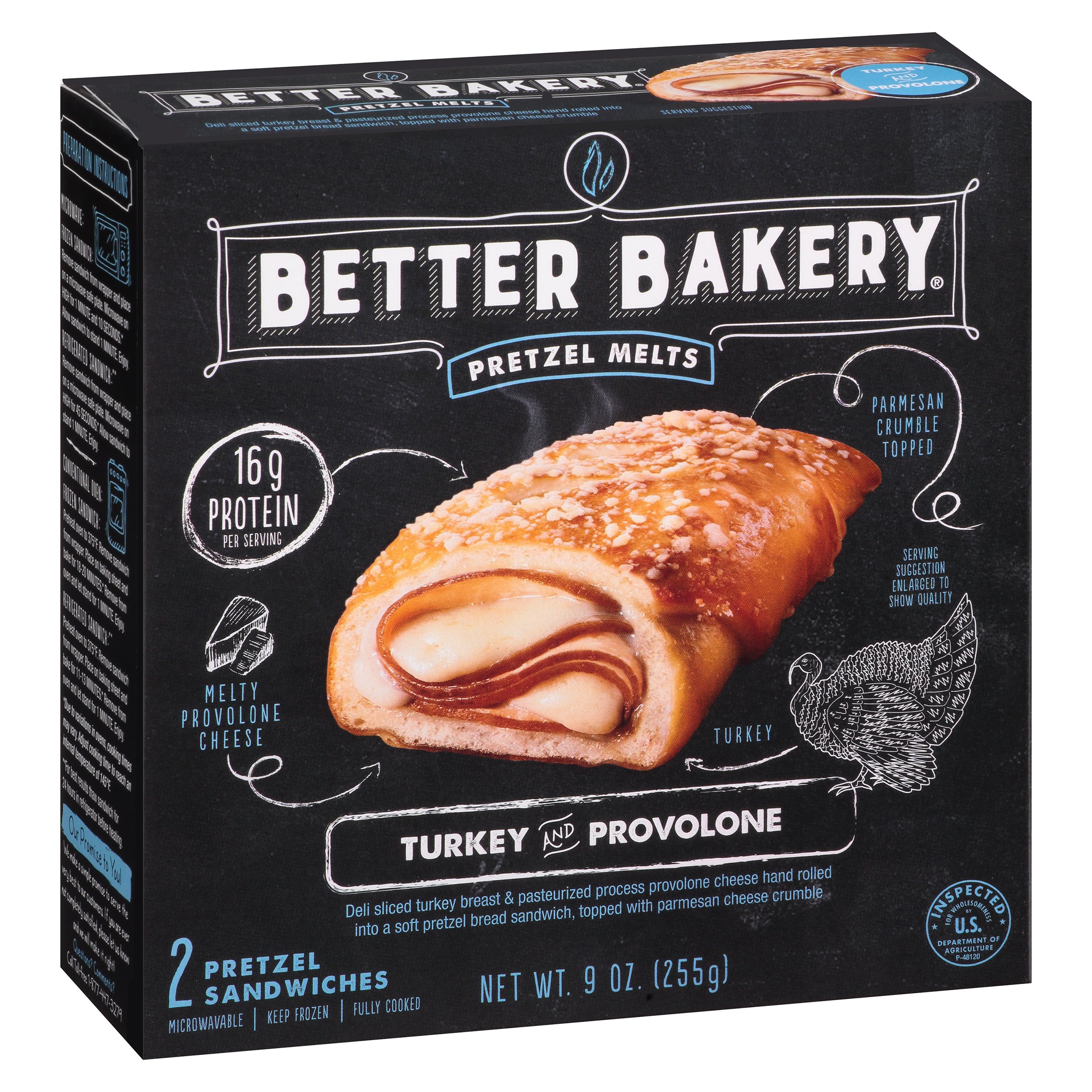 Better Bakery Pretzel Melts Turkey & Provolone Shop Sandwiches at HEB
