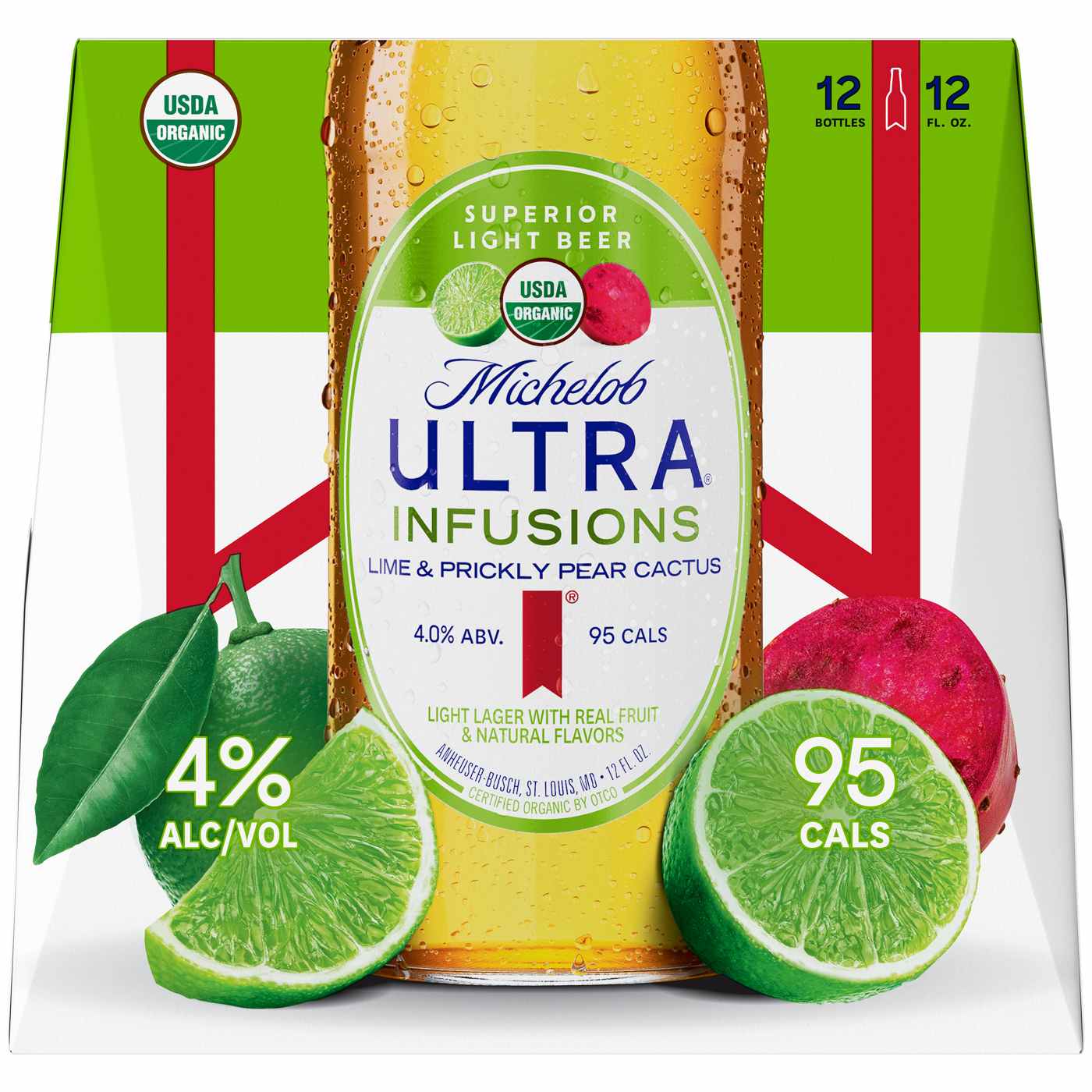 Michelob Ultra Infusions Lime & Prickly Pear Cactus Light Beer 12 pk Bottles; image 2 of 2