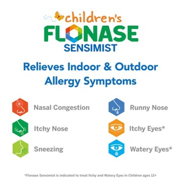 Flonase Children's Sensimist Allergy Relief Spray, 24 Hour Non-Drowsy Children's Allergy Medicine, Scent-Free, Alcohol-Free Fine Mist