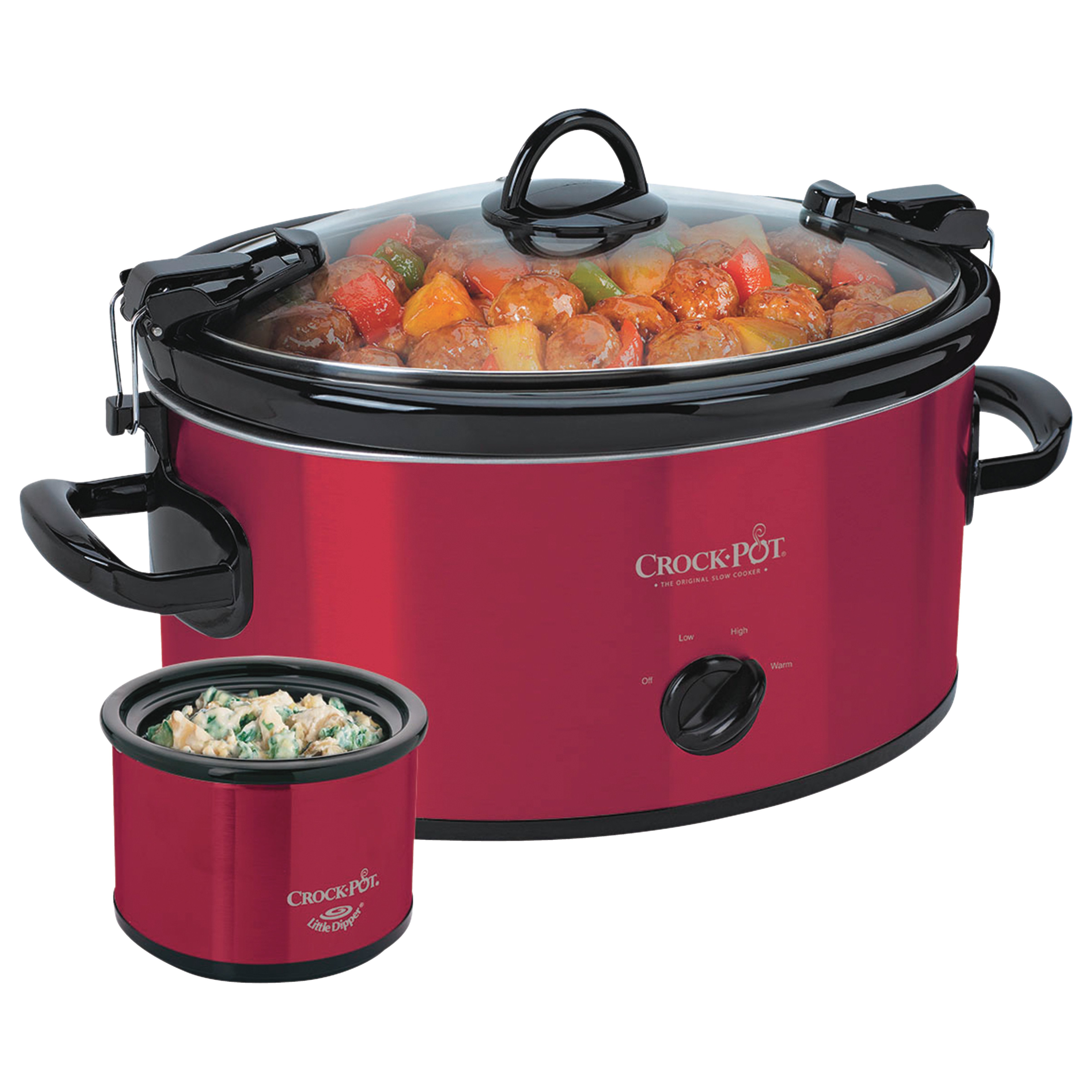 CrockPot Red Cook & Carry Slow Cooker Set with Warmer Shop Cookers