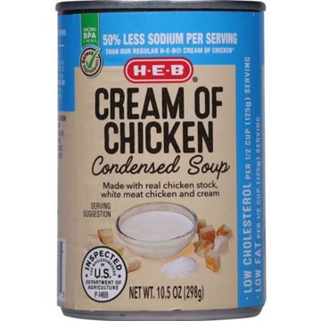 H-E-B Reduced Sodium Cream of Chicken Condensed Soup, 10.5 oz