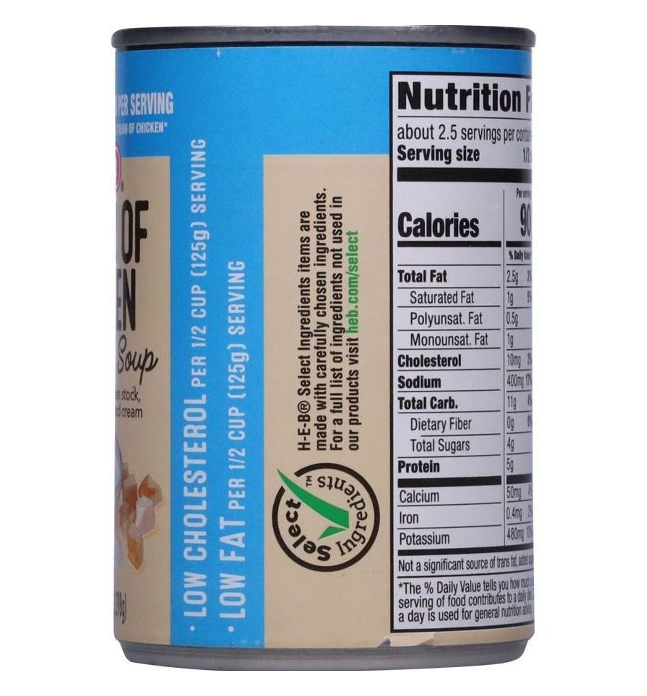 H-E-B Reduced Sodium Cream of Chicken Condensed Soup; image 7 of 8