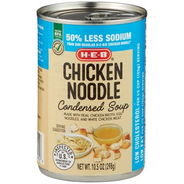 H-E-B Reduced Sodium Chicken Noodle Condensed Soup, 10.5 oz