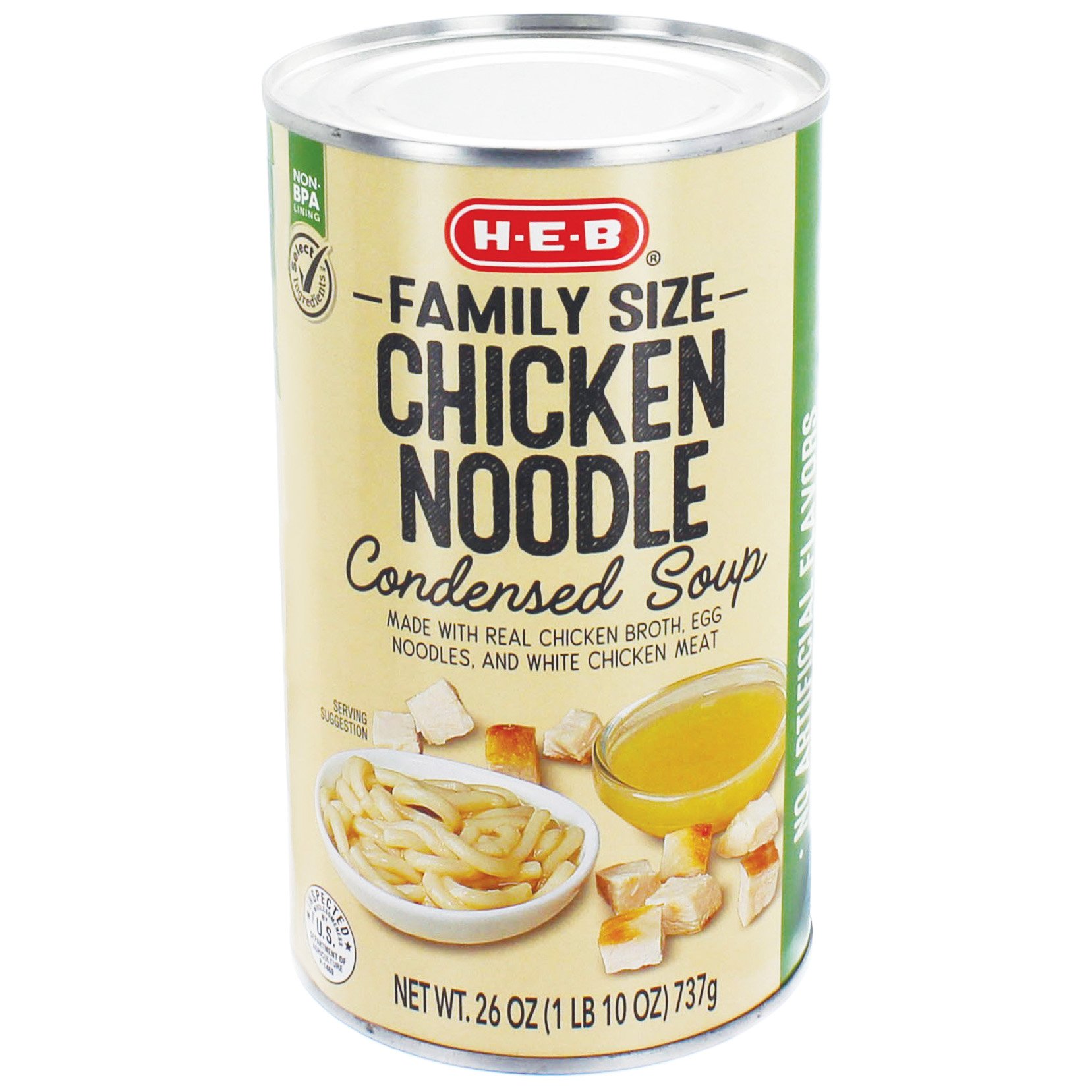 H-E-B Select Ingredients Family Size Chicken Noodle Condensed Soup ...