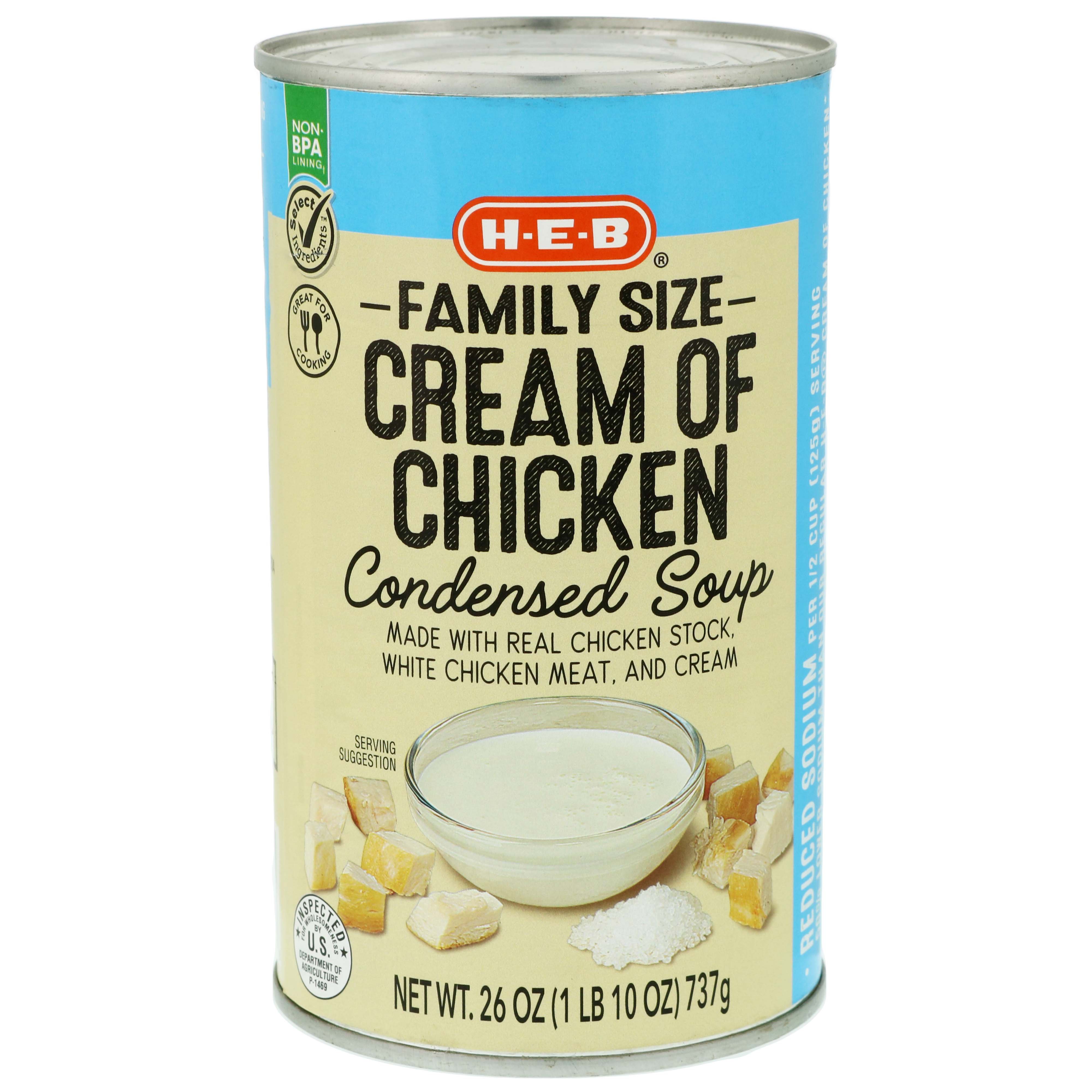 H-E-B Select Ingredients Reduced Sodium Cream Of Chicken Condensed Soup ...