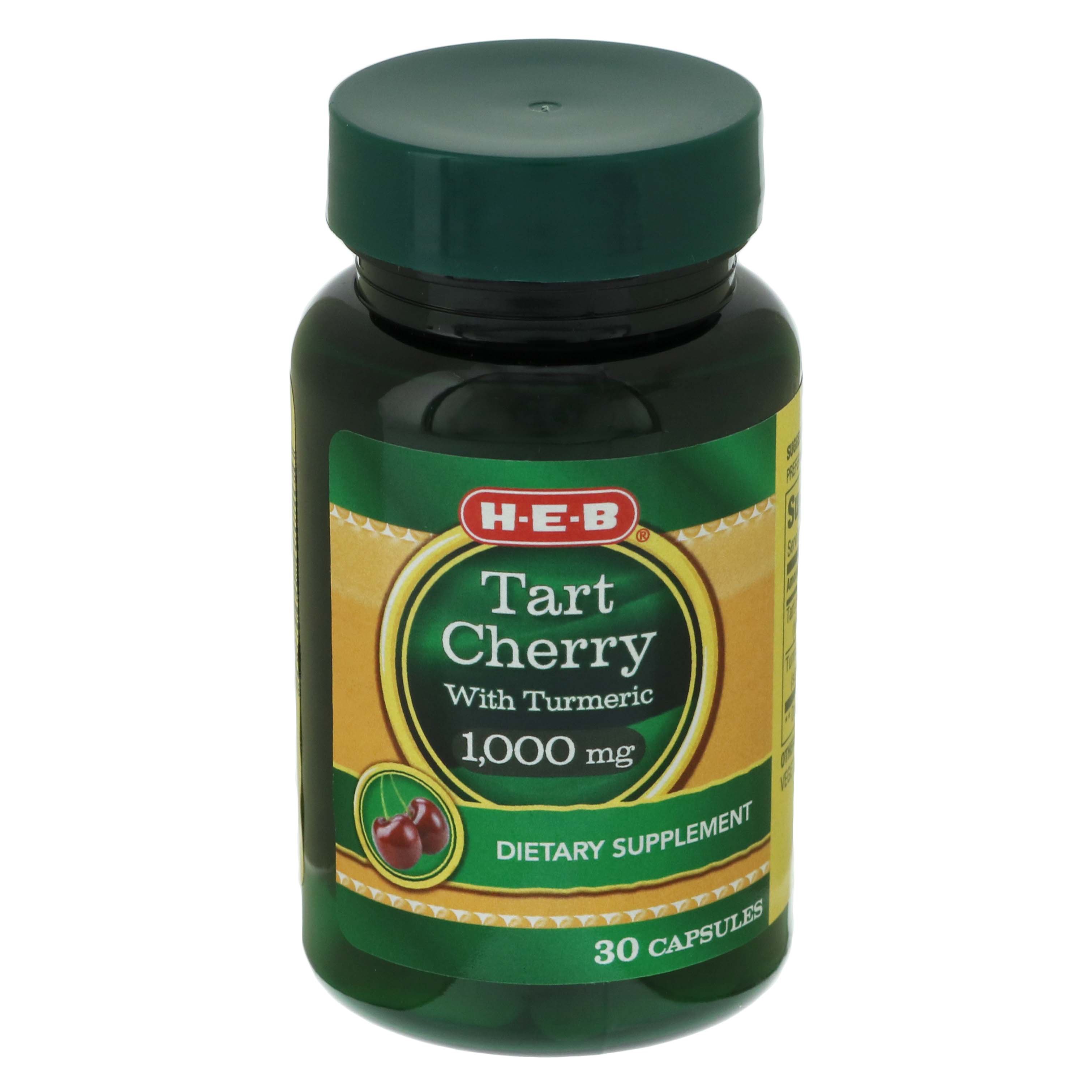 HEB Tart Cherry with Turmeric Capsules 1,000 mg Shop Herbs
