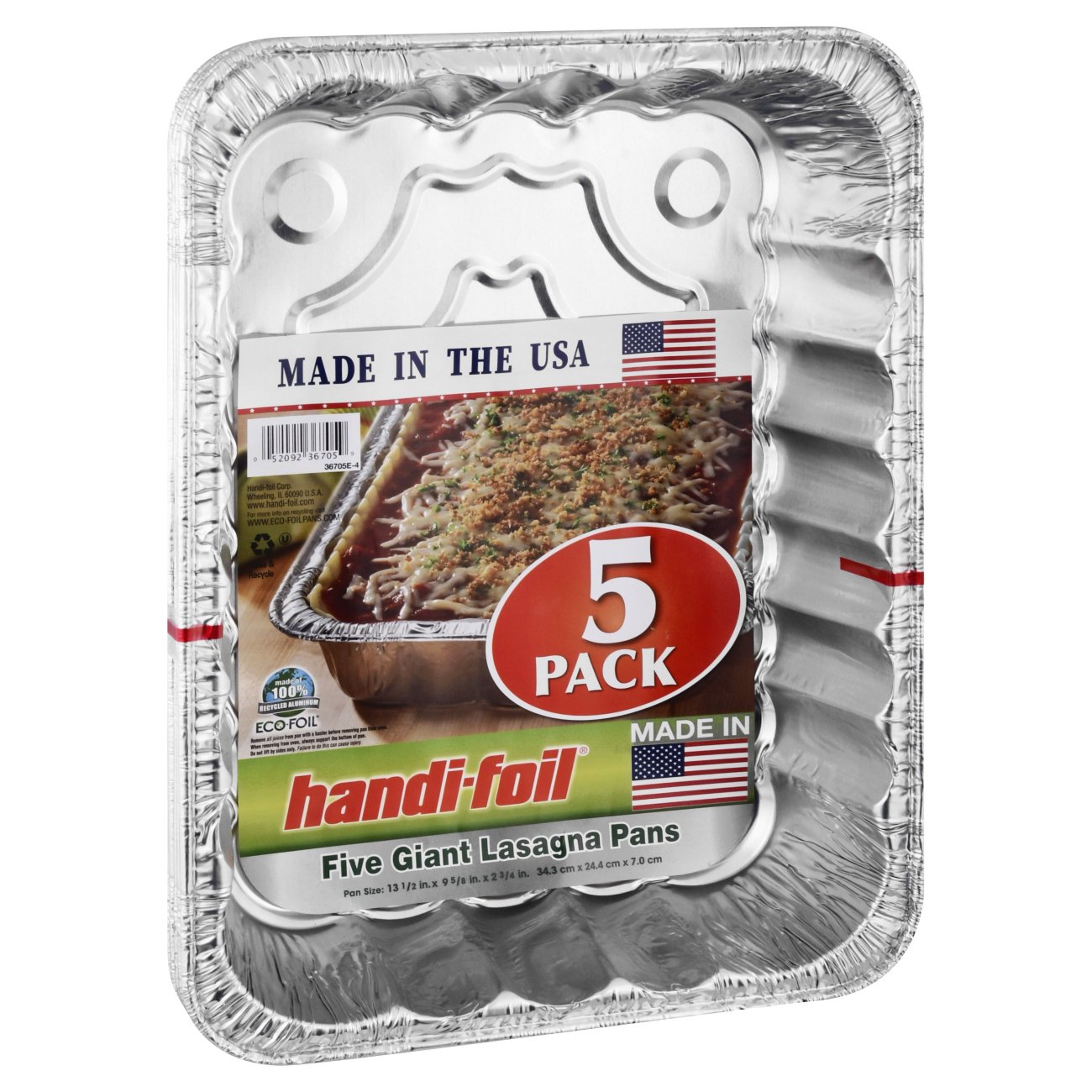 Handi-Foil 14 1/2 x 10 5/8 Giant Lasagna Roaster Foil Pan 10/PK – Foil- Pans.com