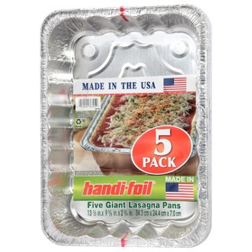 Handi-Foil Giant Lasagna Foil Pans, 5 pk, 13.5" x 9.6" x 2.75"