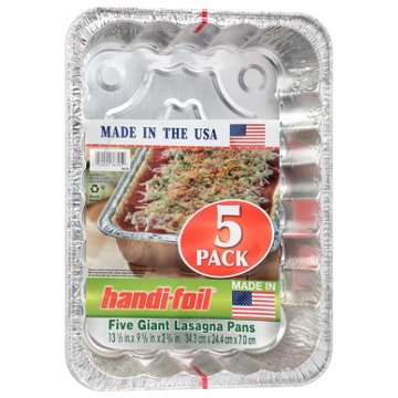 Handi-Foil Giant Lasagna Foil Pans, 5 pk, 13.5" x 9.6" x 2.75"