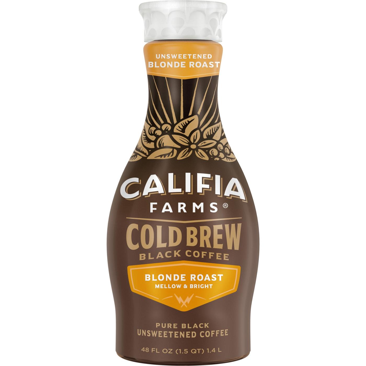 Califia Farms Pure Black Unsweetened Blonde Roast Cold Brew Coffee; image 1 of 2