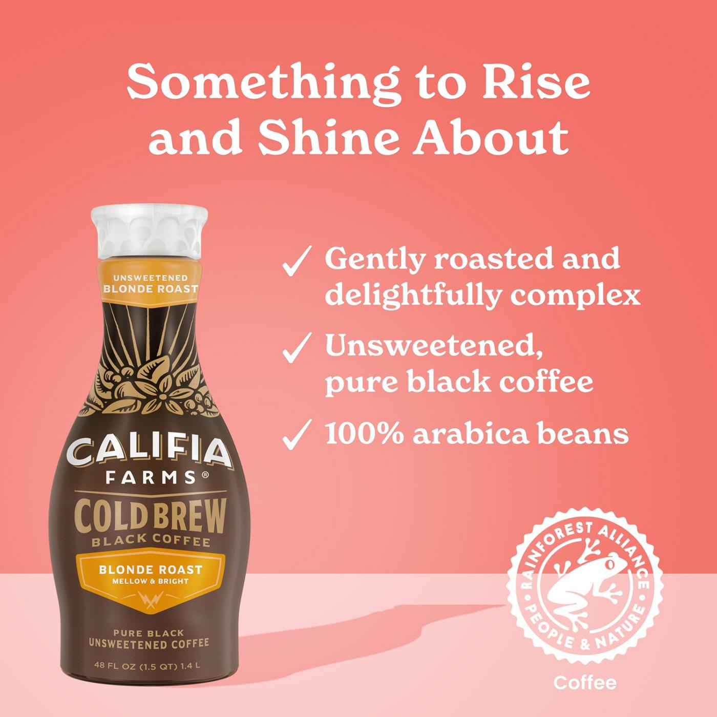 Califia Farms Pure Black Unsweetened Blonde Roast Cold Brew Coffee; image 2 of 2
