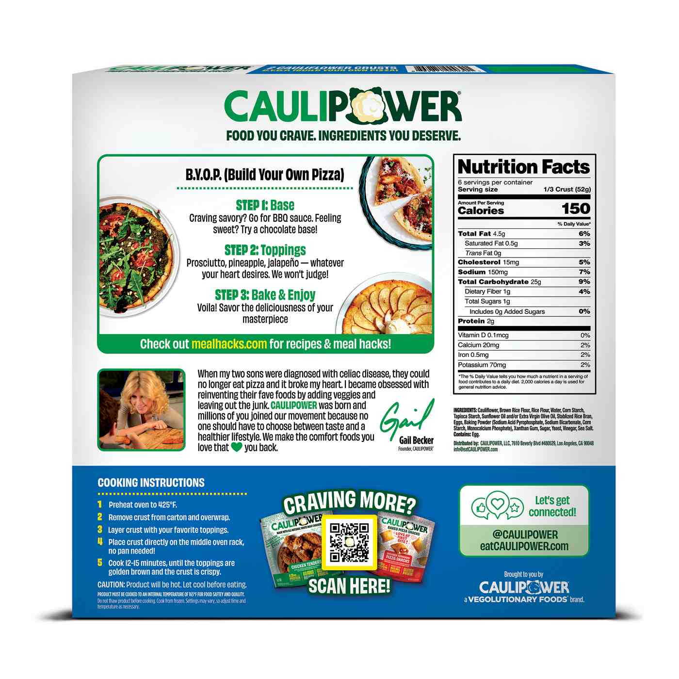 Caulipower Thin & Crispy Gluten Free Dairy Free Cauliflower Pizza Crusts; image 3 of 3