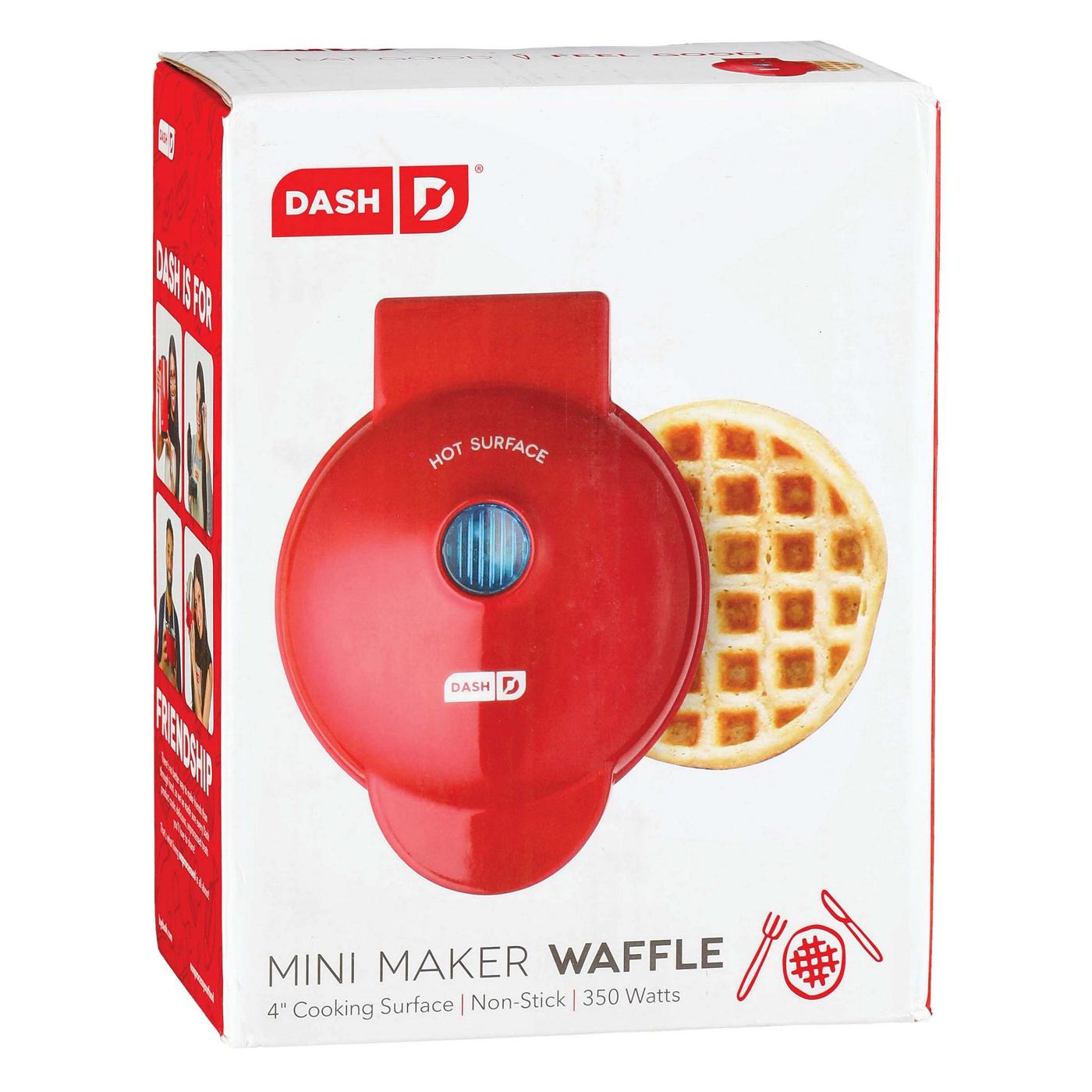 Dash Red Mini Nonstick Waffle Maker
