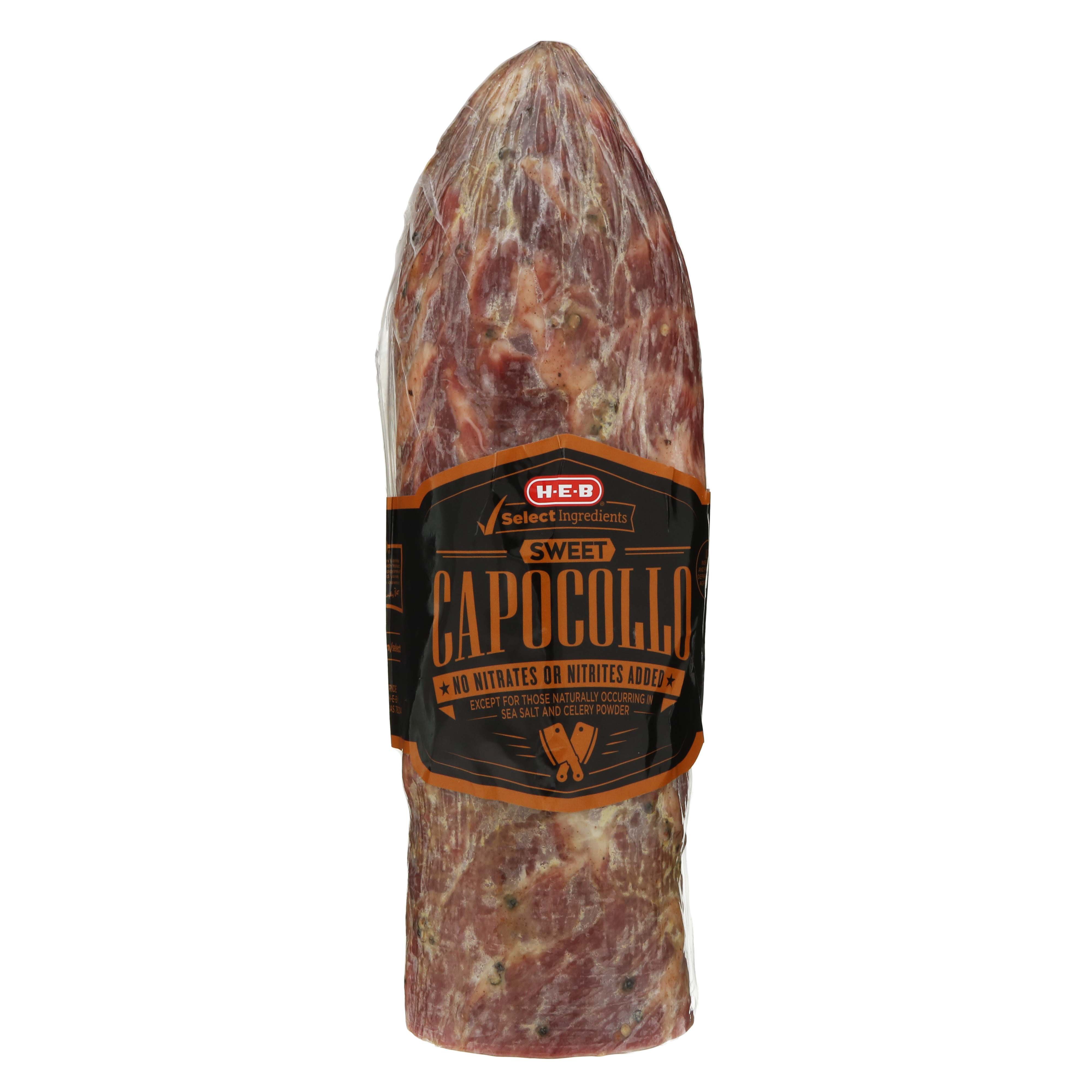 HEB Select Ingredients Sweet Capocollo, Sliced Shop Meat at HEB